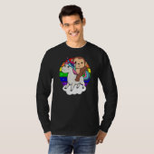 Affe auf Rainbow-Rainbow-Tieren Süße Affe T-Shirt (Vorne ganz)