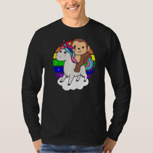 Affe auf Rainbow-Rainbow-Tieren Süße Affe T-Shirt