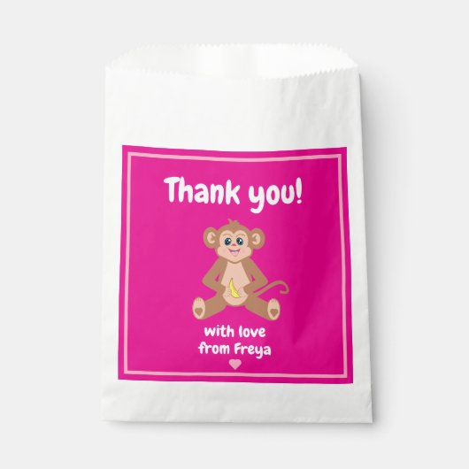 Affe auf Rosa Begehrensack Geschenktütchen (Vorderseite)