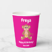 Affe auf rosa pappbecher (Rückseite)