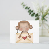 Affe aus Socken mit Liebe Postkarte (Stehend Vorderseite)