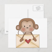Affe aus Socken mit Liebe Postkarte (Vorne/Hinten)