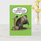 Affe aus Toilettenpapier Karte (Gelbe Blume)