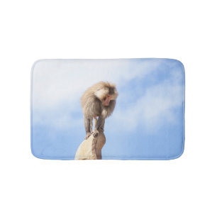 Affe Baboon auf einem Berg Badematte