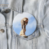 Affe Baboon auf einem Berg Button (Beispiel)