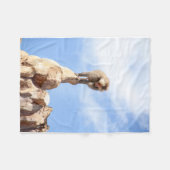 Affe Baboon auf einem Berg Fleecedecke (Vorderseite (Horizontal))