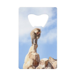 Affe Baboon auf einem Berg Geldbeutel Flaschenöffner