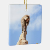 Affe Baboon auf einem Berg Keramikornament (Rechts)