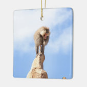 Affe Baboon auf einem Berg Keramikornament (Links)