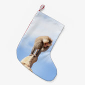 Affe Baboon auf einem Berg Kleiner Weihnachtsstrumpf (Vorderansicht (hängend))