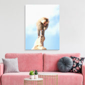 Affe Baboon auf einem Berg Leinwanddruck (Insitu (Wohnzimmer))