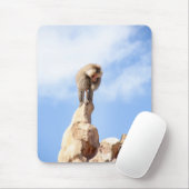 Affe Baboon auf einem Berg Mousepad (Mit Mouse)
