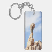 Affe Baboon auf einem Berg Schlüsselanhänger (Vorderseite links)