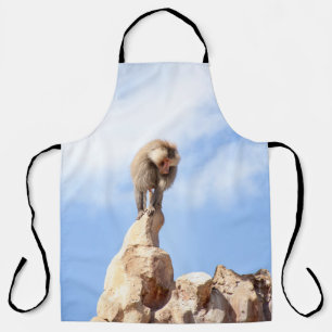 Affe Baboon auf einem Berg Schürze