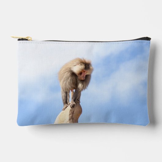 Affe Baboon auf einem Berg Zubehörtasche (Vorderseite)