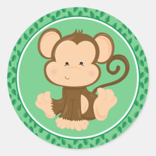 Affe   Baby Safari Animals Classic Round Sticker
