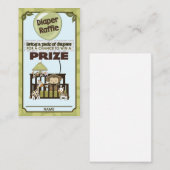 Affe Baby ShowDIAPER RAFFLE TICKETS CA-Blue Begleitkarte (Vorne/Hinten)
