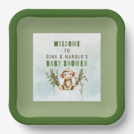 Affe Baby Showdusche Personalisiert Paper Teller