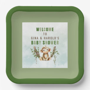 Affe Baby Showdusche Personalisiert Paper Teller
