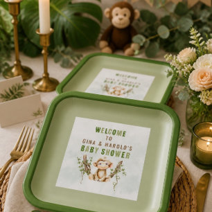 Affe Baby Showdusche Personalisiert Paper Teller