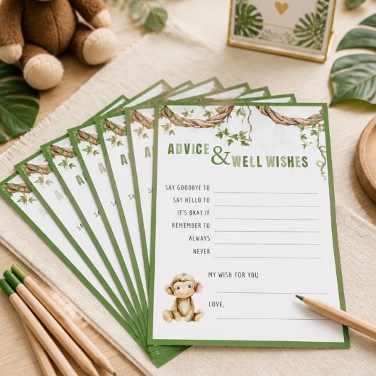 Affe Baby Shower Advisor Card Einladung