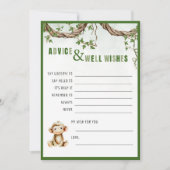 Affe Baby Shower Advisor Card Einladung (Vorderseite)