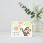 Affe Baby Shower Advisor Cards Hinweiskarte (Stehend Vorderseite)