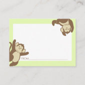 Affe Baby Shower Advisor Cards Hinweiskarte (Rückseite)