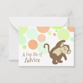 Affe Baby Shower Advisor Cards Hinweiskarte