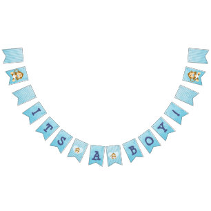 Affe-Babyparty-blauer Sumpf-Schwertlilie-Fahne Wimpelkette