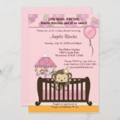 Affe-Babyparty-Einladung CJ ROSA Einladung (Vorne/Hinten)