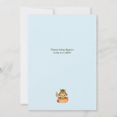 AFFE Babyparty-Einladungs-Fall-Kürbis JUNGE Einladung (Rückseite)