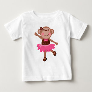 Affe-Ballerina-Girly Baby-Ballettröckchen-Bodysuit Baby T-shirt