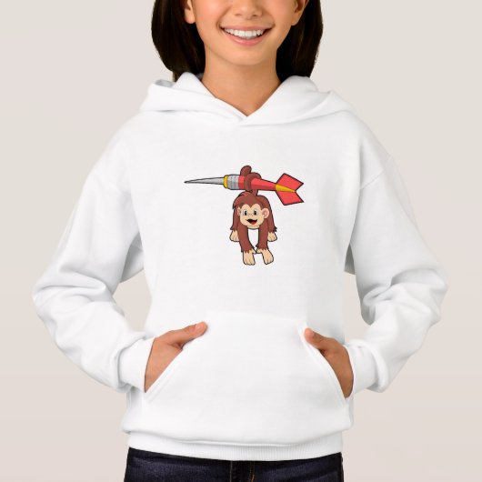 Affe bei Darts mit Dart Hoodie (Vorderseite)