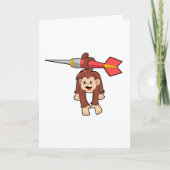Affe bei Darts mit Dart Karte (Vorderseite)