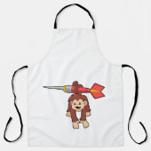 Affe bei Darts mit Dart Schürze (Vorderseite)