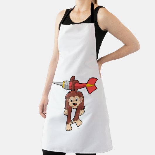 Affe bei Darts mit Dart Schürze (InSitu)