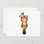 Affe bei Krafttraining mit Dumbell Postkarte (Vorne/Hinten)