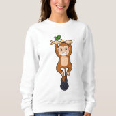 Affe bei Krafttraining mit Dumbell Sweatshirt (Vorderseite)