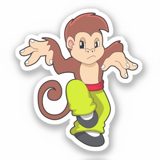Affe bei Martial Arts Kungfu Aufkleber (Vorderseite)