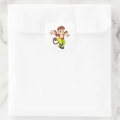 Affe bei Martial Arts Kungfu Quadratischer Aufkleber (Tasche)