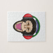 Affe bei Musik mit Headphone Puzzle (Horizontal)