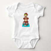 Affe bei Yoga Stehend Baby Strampler (Vorderseite)