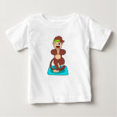 Affe bei Yoga Stehend Baby T-shirt (Vorderseite)