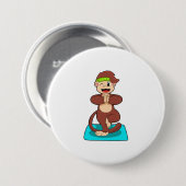 Affe bei Yoga Stehend Button (Vorne & Hinten)