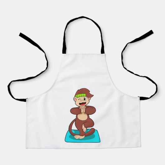 Affe bei Yoga Stehend Schürze (Vorderseite)
