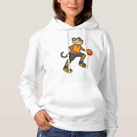 Affe beim Basketball Sport Hoodie (Vorderseite)