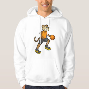 Affe beim Basketball Sport Hoodie