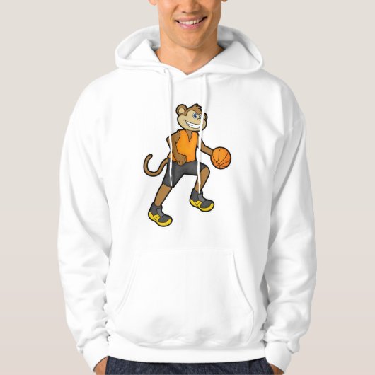 Affe beim Basketball Sport Hoodie (Vorderseite)