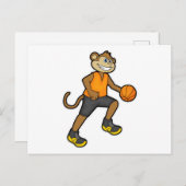 Affe beim Basketball Sport Postkarte (Vorne/Hinten)